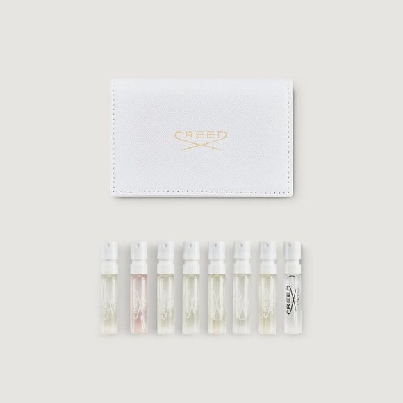 New Creed Perfumes Women's Leather Sample Wallet White 8 samples